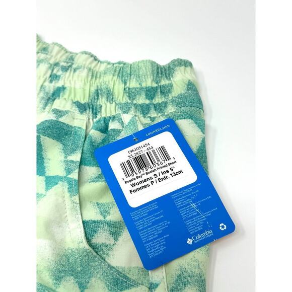 Columbia Women's Bogata Bay Stretch Printed Short, Bright Aqua, Size Small - Picture 3 of 5